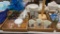 2 boxes of cups,cup tree,glasses & white buffalo