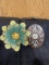 Hanging metal flower & clock