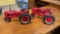 2 Farmall metal tractors