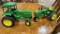 2 John Deere metal tractors