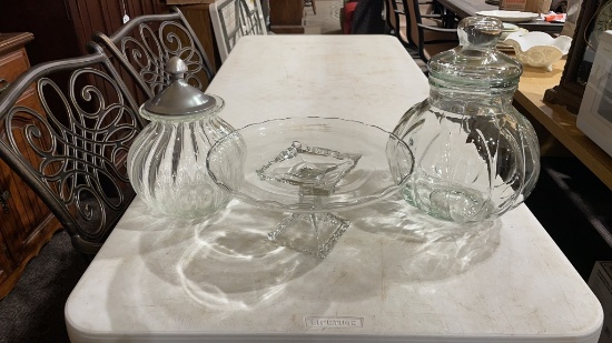 Glass jars & cake stand