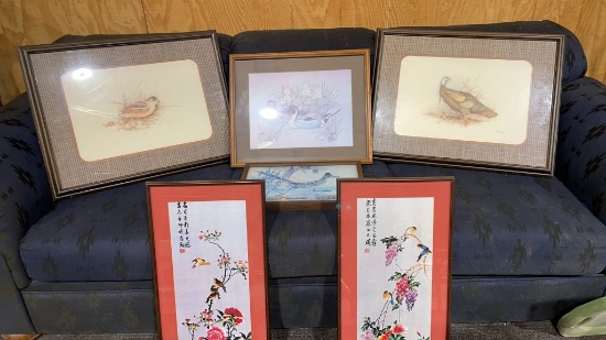 Misc bird framed artwork