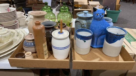 2 boxes of crocks,vases & ceramic pots
