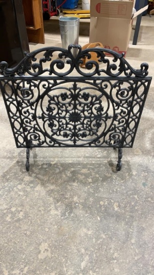 Wrought iron fireplace screen