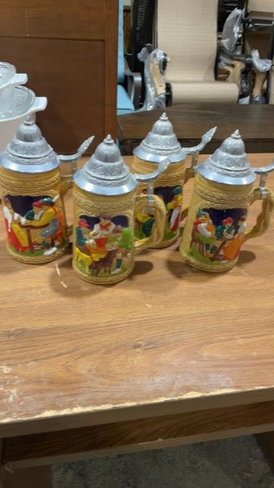 Set of 4 beer steins