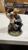 Cowboy & son figurine