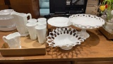 Lot of milk glass