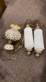 Box of antique light fixtures