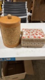 Vintage ice bucket & sewing basket
