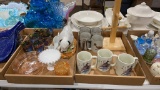 2 boxes of cups,cup tree,glasses & white buffalo