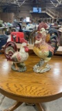 2 rooster figures