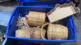 Tub of wicker & wire baskets