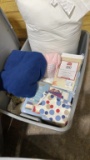 Tub of pillows,pillowcases,sheets & blanket