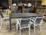 Alum extension table w/6 chairs