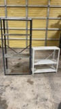 2 metal shelves