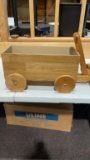 Wooden wagon planter box