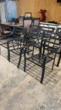 6 black outdoor chairs