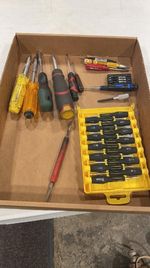 Box of regular & precision screwdrivers