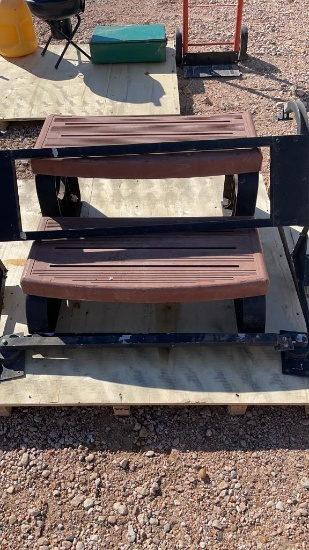Hot tub lid opener & steps