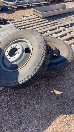 Pair LT215/85R16 tires and wheels