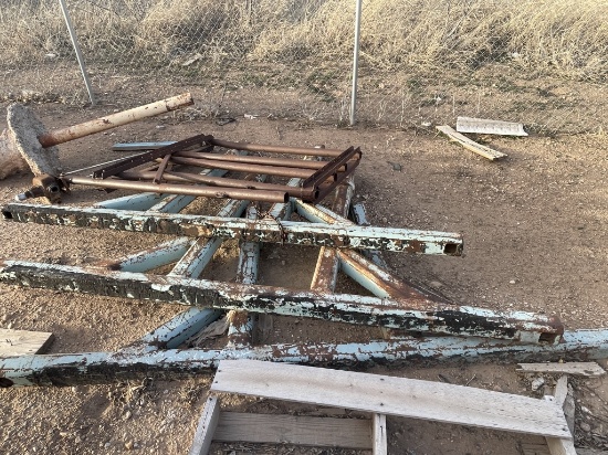 Lot of metal frames and head gate