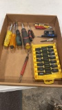 Box of regular & precision screwdrivers