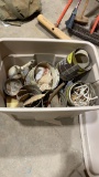 Tub of coffee cans w/misc screws & other parts
