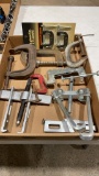 Box of gear pullers & clamps