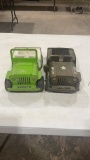 Lot of 2 vintage Tonka metal jeeps