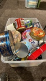 Tub of misc tins