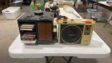 Vintage 8-track tape player w/tapes & stand