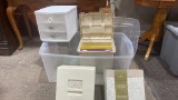 Tub of file box,storage cabinet, & card organizers