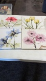 Set of 4 flower canvases