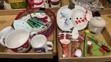 2 boxes of Christmas /Snowmen plates,cups,spread