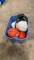 Tub of hard hats