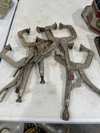 Lot of 4 vise grip clamps