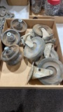 Box of angle iron rollers & casters