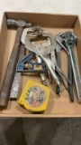 Box of misc tools & clamps