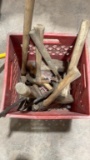 Crate of hammers & hammer heads