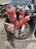 Tub of fire extinguishers