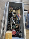 Box of air line fittings & paint guns