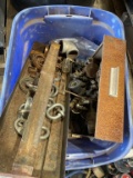 Tub of steel pipe fittings & copper clamps
