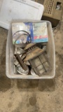 Tub of light fixtures & bulbs