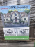 Unused 20' Iron Double Gate w/ Deer Artwork