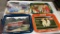 4 metal Coca-Cola serving trays