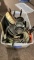 Tub of misc pots,pans, bundt pan & cookie sheet