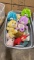 Tub of stuffed Care Bears, Teletubby & other