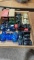 Box of vintage Avon car cologne bottles