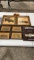Box of antique/vintage car plaques & wall decor