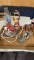 Cardinal lamp & kneeling cowboy figurine